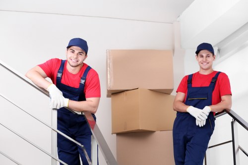 Removal van loading boxes for a Ruislip property move