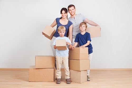 Moving crew using safety procedures during a removal job