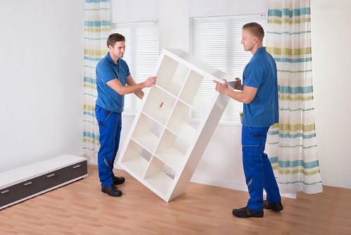 Trained movers handling household items carefully during loading