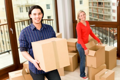 Loading furniture and boxes into a removal truck for a Ruislip move